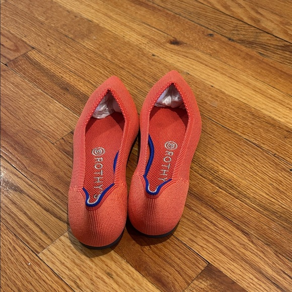 NWT Rothy's Vibrant Coral Orange pointed flats - Picture 3 of 6